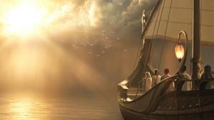Galadriel rumbo al Oeste en barco en ’Los anillos del poder’