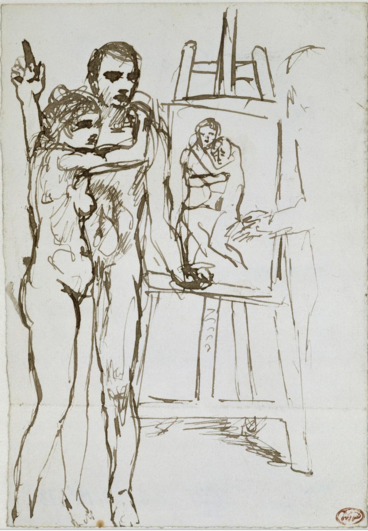 Picasso y Germaine en un boceto del cuadro 'La vida'
