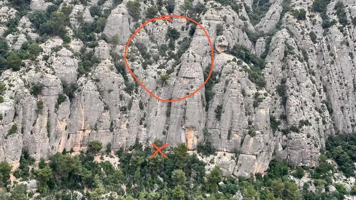 Cierran la vía de escalada de Montserrat donde murió un hombre este pasado sábado