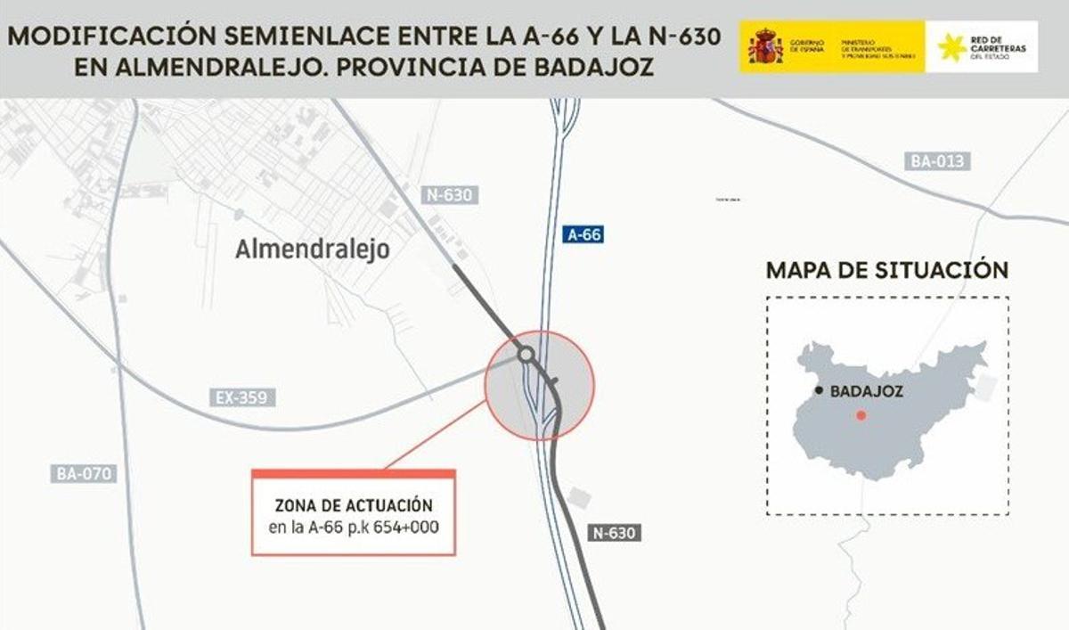 Plano sobre la actuación proyectada por el Gobierno de España.