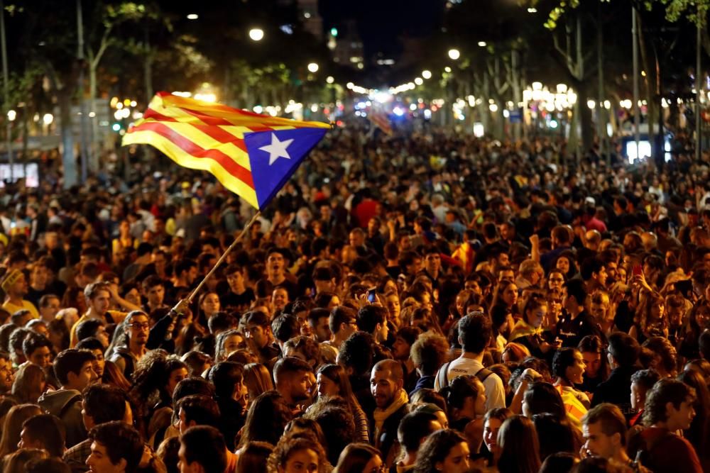 Manifestación independentista en el Paseo de Gracia de Barcelona