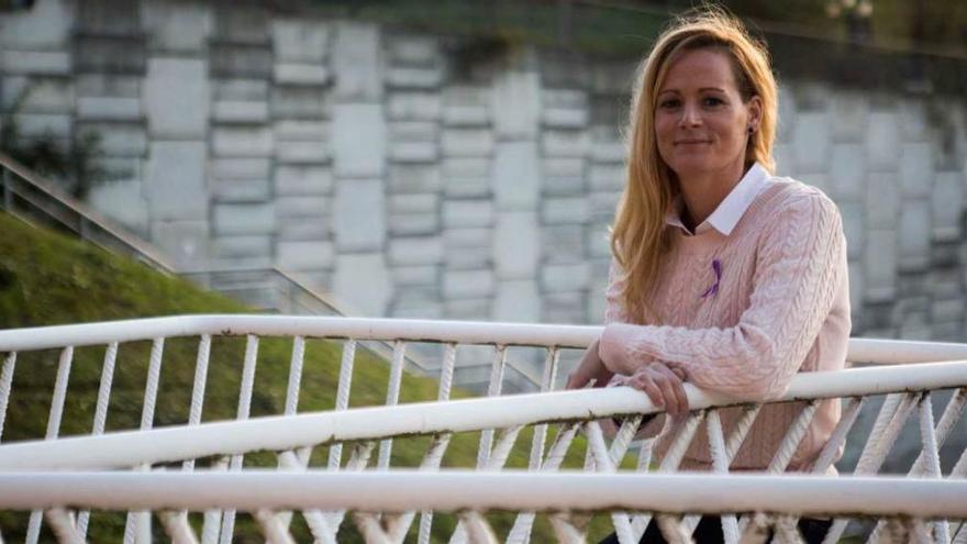 Zaida Cantera, ayer, antes de participar en la conversación y el debate en el Talud de la Ería.