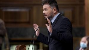 Gabriel Rufián en el Congreso de los Diputados.