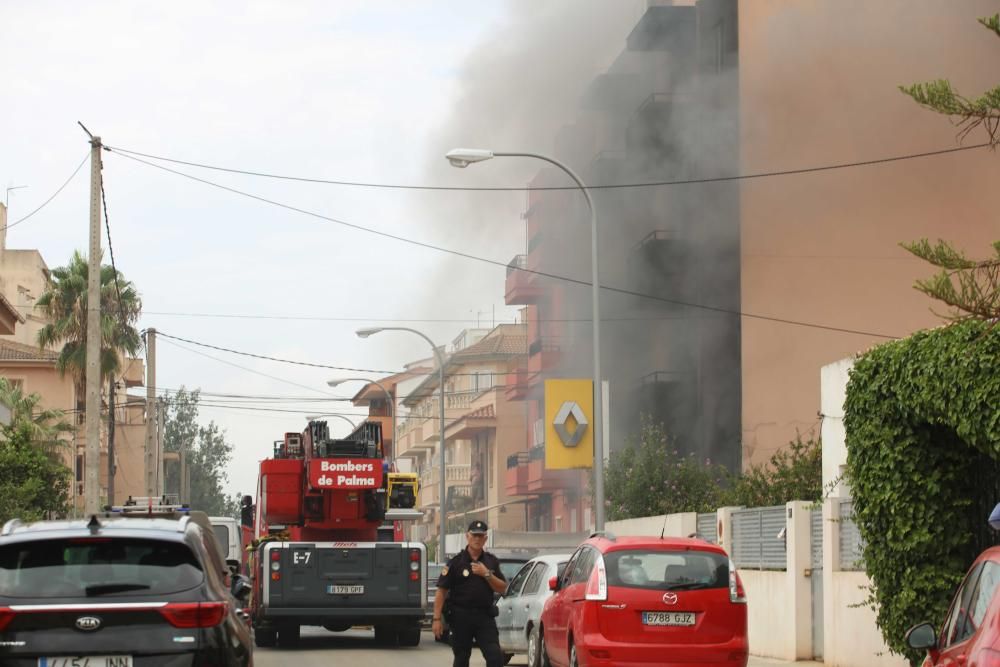 Feuer zerstört Werkstatt in Palmas Vorort Son Ferriol