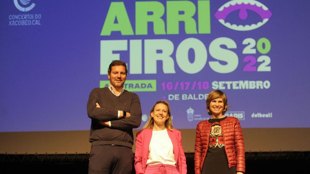 López Campos, Patricia Hermida y Nava Castro, en la presentación del festival. |  // BERNABÉ/JAVIER LALÍN