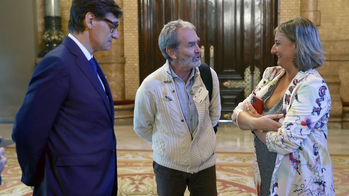 Salvador Illa, Fernando Simón y Alba Vergés, en el Parlament este miércoles