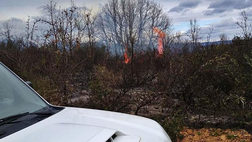 Lugar del incendio detectado en Mellanes.