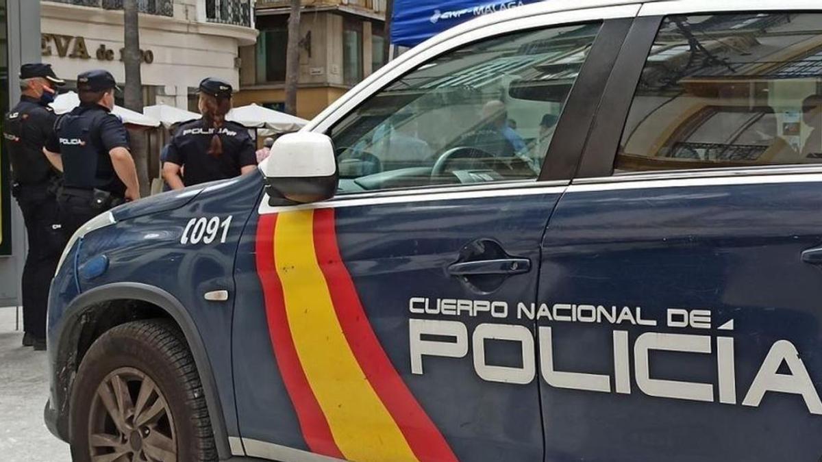 Policía Nacional en el Centro de Málaga.