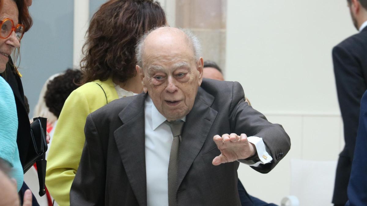 El expresident de la Generalitat, Jordi Pujol, durante el homenaje al expresident del Parlament Joan Rigol