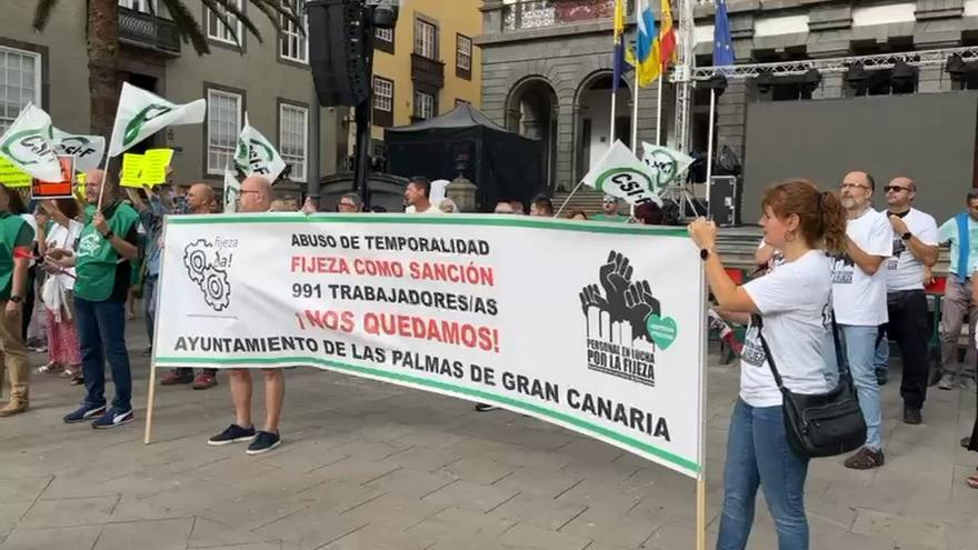 Protestas de los trabajadores del Ayuntamiento de Las Palmas de Gran Canaria