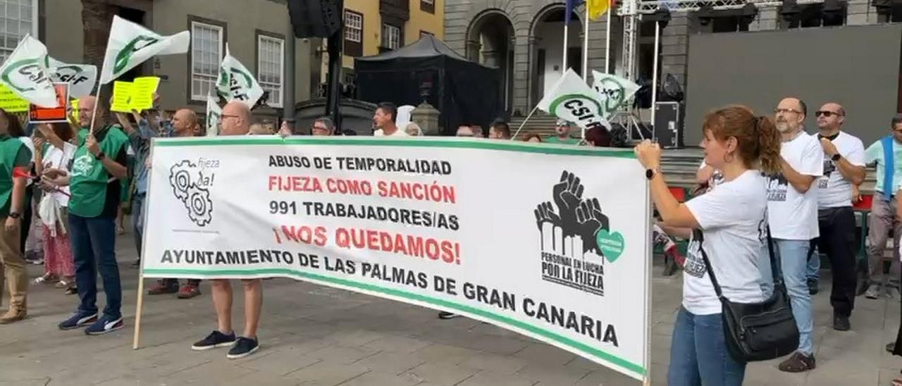 Protestas de los trabajadores del Ayuntamiento de Las Palmas de Gran Canaria
