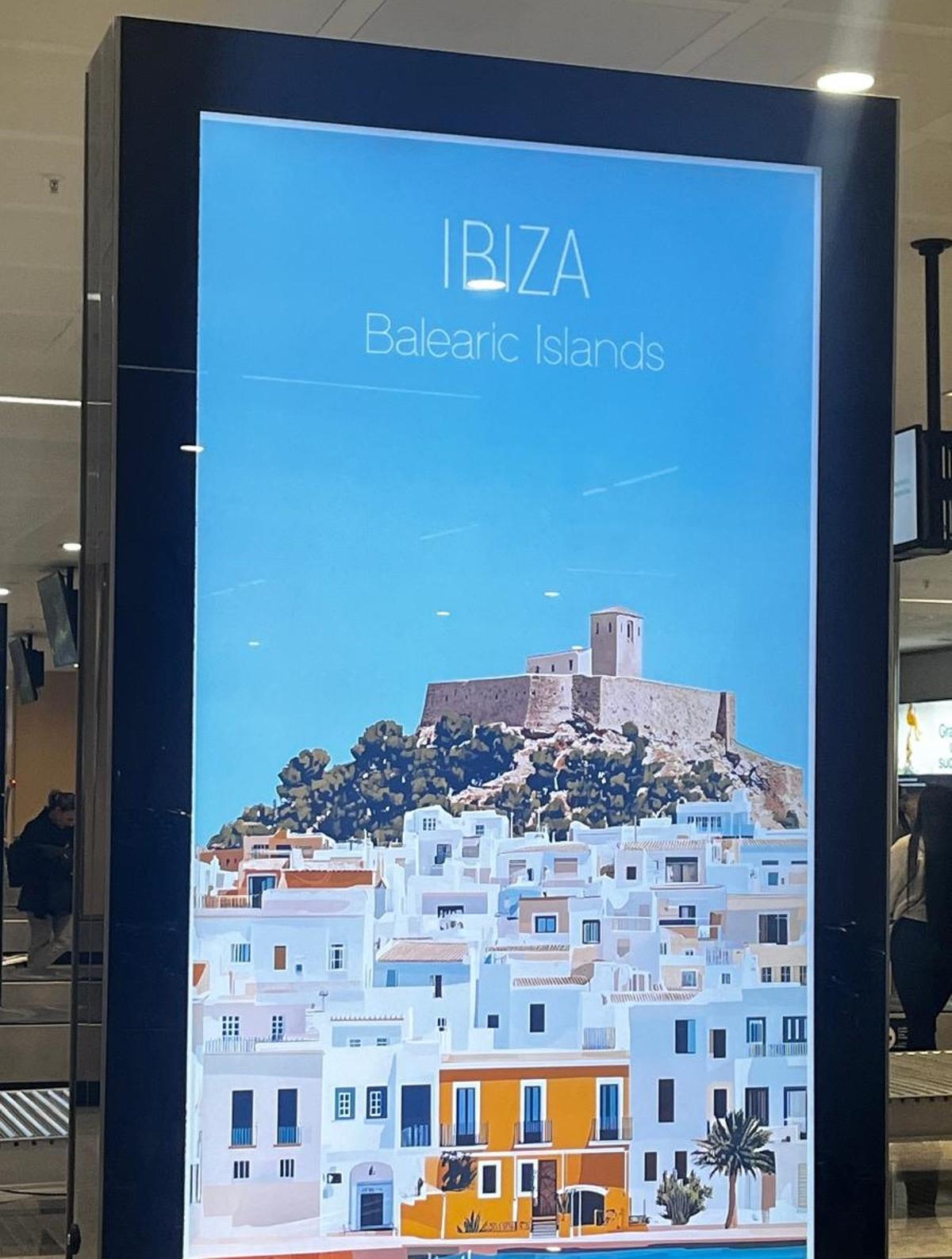Una de las pantallas con la silueta irreconocible de Dalt Vila
