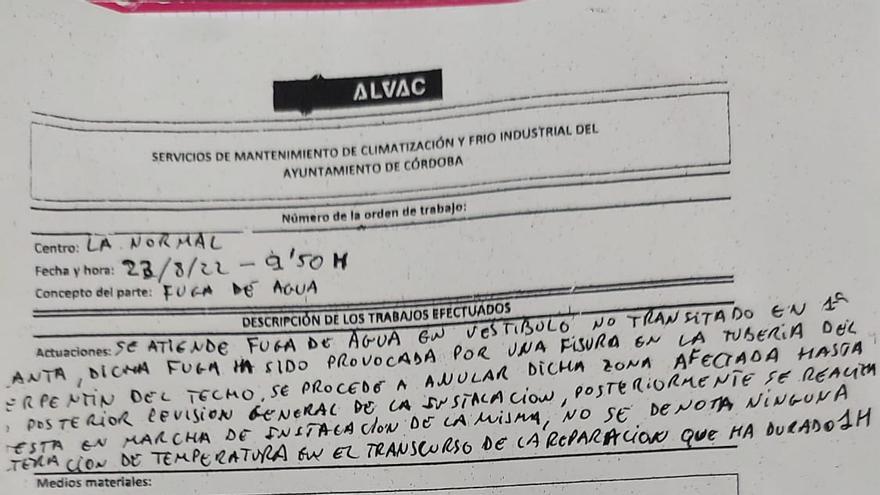 Informe técnico de la fuga de agua ocurrida este martes en La Normal.