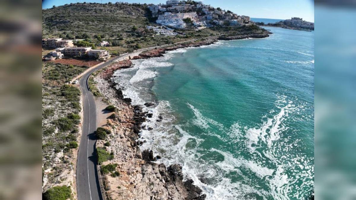 Tramo del litoral sur de Peñíscola en el que implementarán el paseo ciclopeatonal.