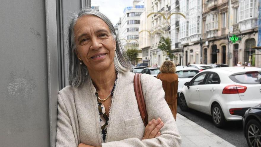Purificación Ramos López, en la plaza de Lugo de A Coruña.