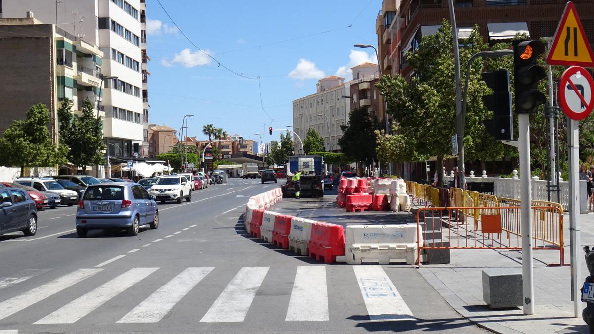 Las obras en la avenida País Valencià de La Vila Joiosa.