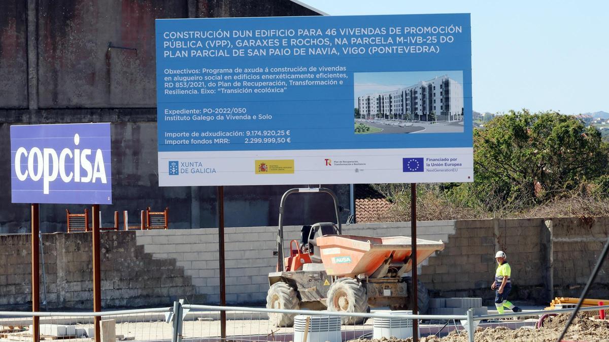 Obras para la construcción de viviendas de promoción pública en Navia.