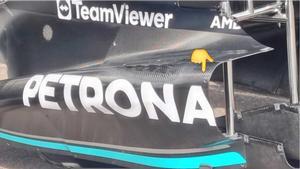 Imagen del nuevo pontón del Mercedes W14