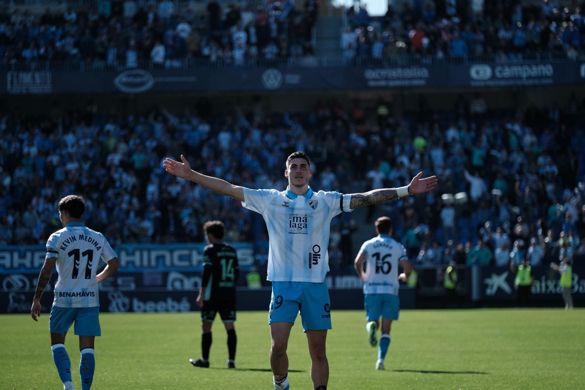 Una imagen del Málaga CF - Atlético Baleares en La Rosaleda.