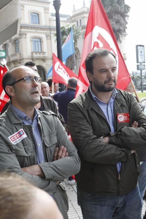 Protesta de los trabajadores del metal en Gijón.