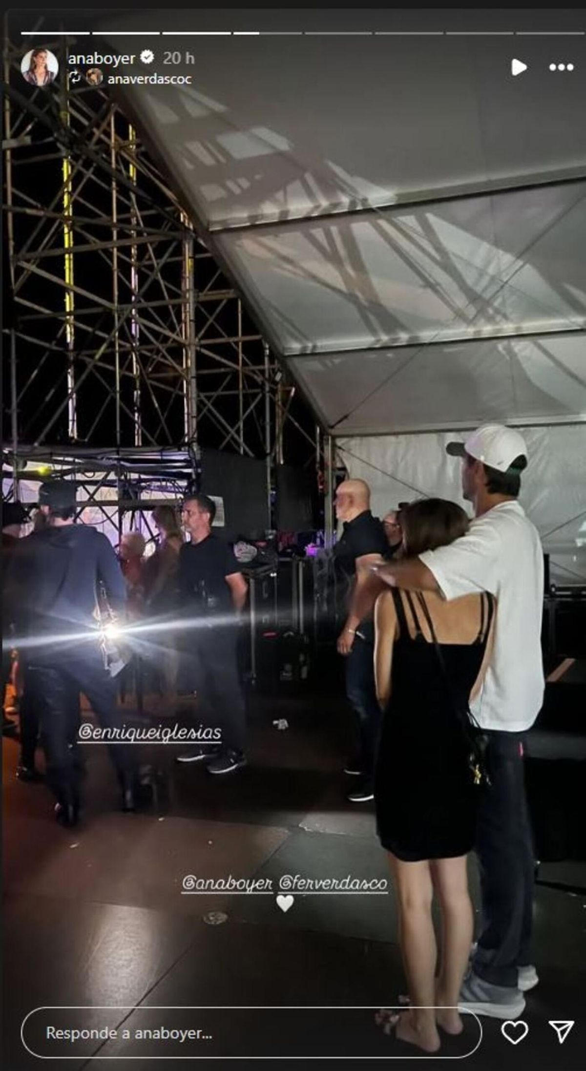 Ana Boyer y Fernando Verdasco, en el concierto de Enrique Iglesias, el pasado sábado en el Estadio de Gran Canaria
