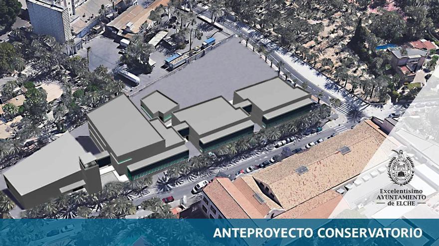 El Ayuntamiento de Elche proyecta un conservatorio de 11 millones con tres plantas y un auditorio para 400 personas en Candalix