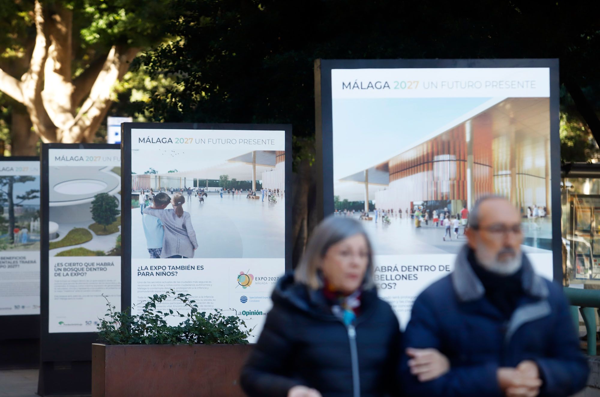 Exposición 'Málaga 2027 Un Futuro Presente', organizada por La Opinión, en la Alameda y la calle Larios