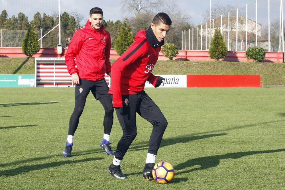 Entrenamiento del Sporting.