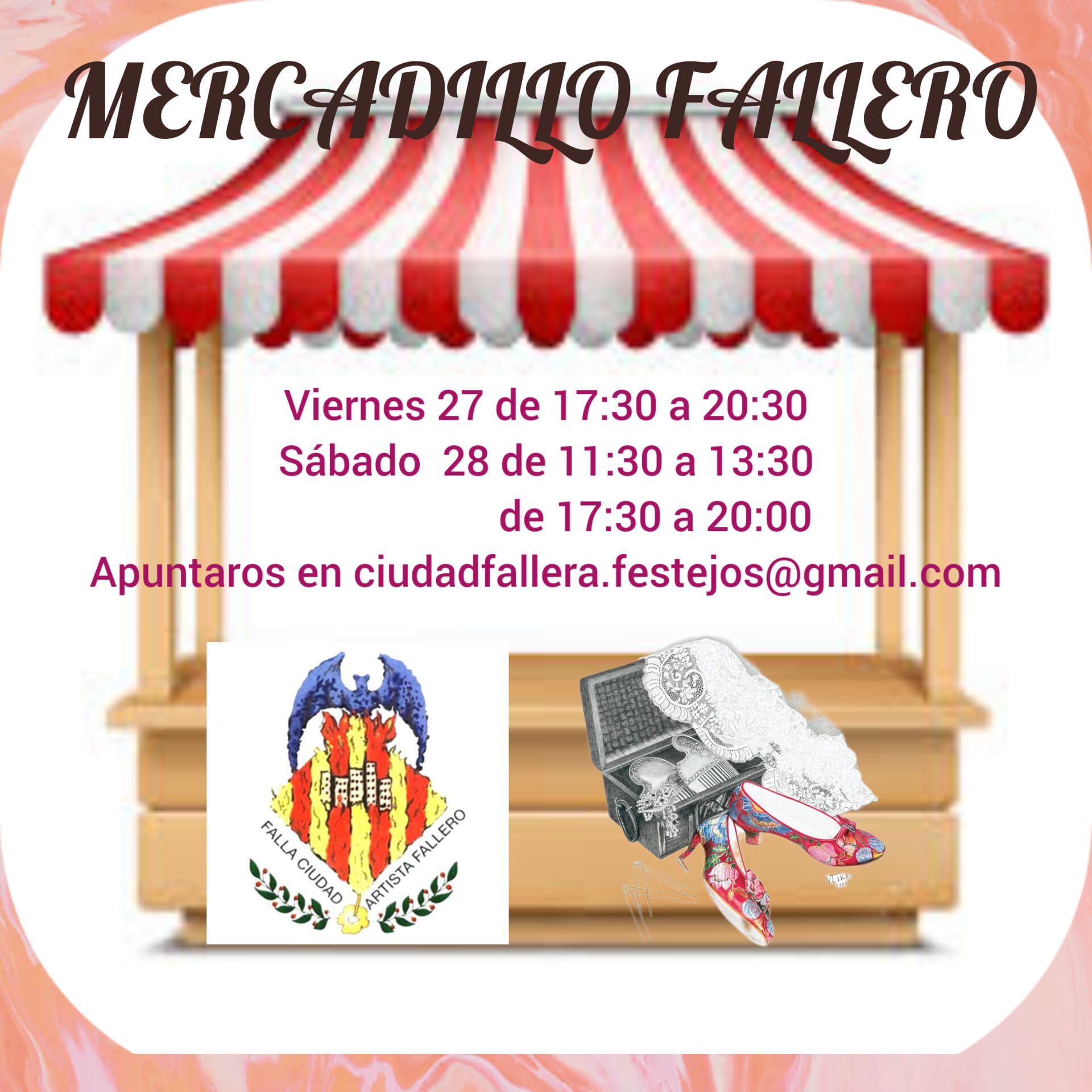 Cartel del mercadillo de la comisión Ciudad del Artista Fallero