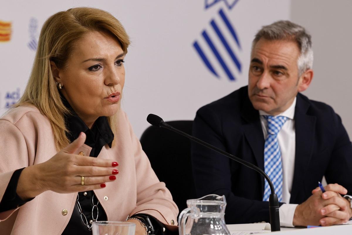 Susana Camarero en la rueda de prensa tras el pleno del Consell del 15 de abril.