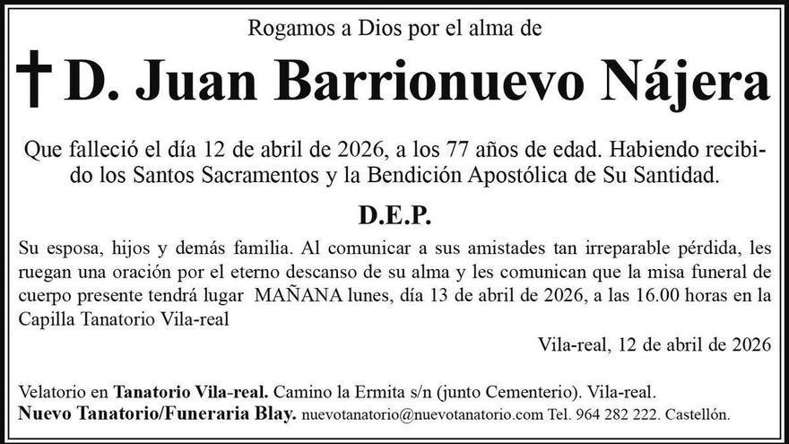 D. Juan Barrionuevo Nájera