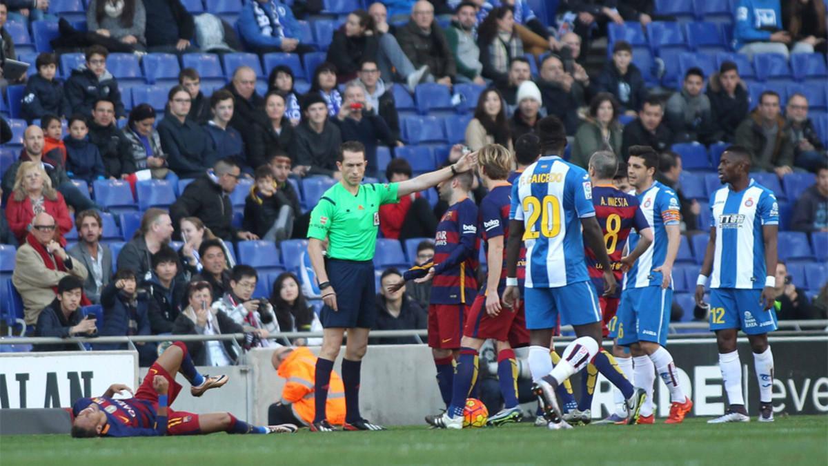 González González durante el derbi Espanyol-Barça de la Liga 2015/16