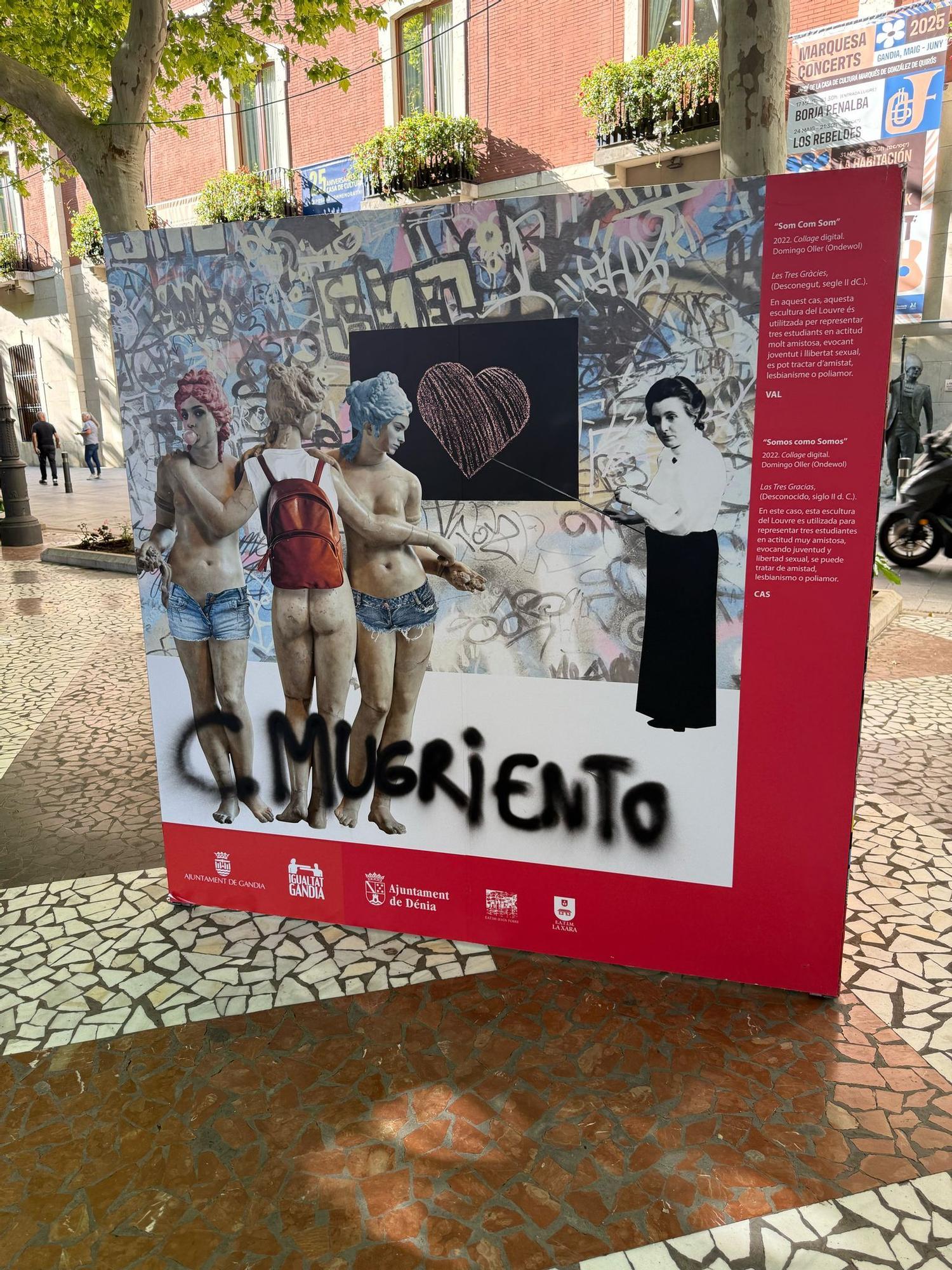 Ataque vandálico a la muestra LGTBI de Gandia