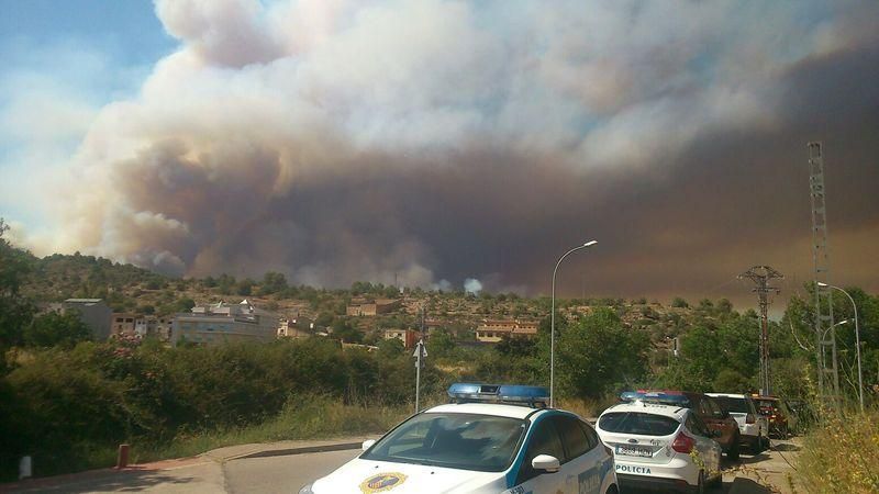 Incendio en Serra d'Espadà