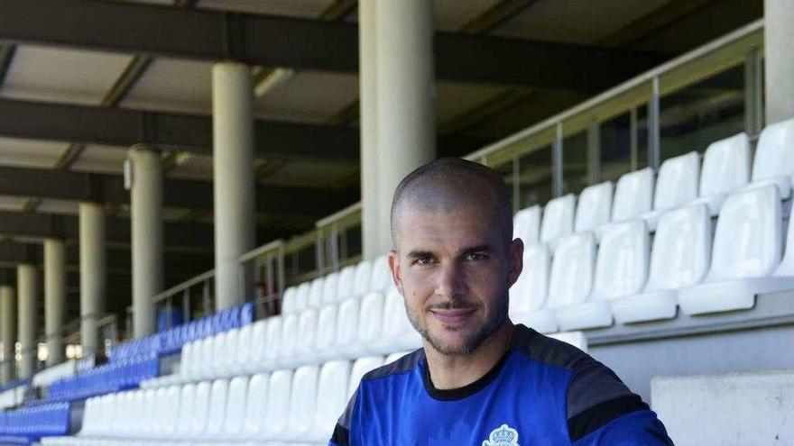 Rubén Martínez, na cidade deportiva de Abegondo despois dun adestramento.