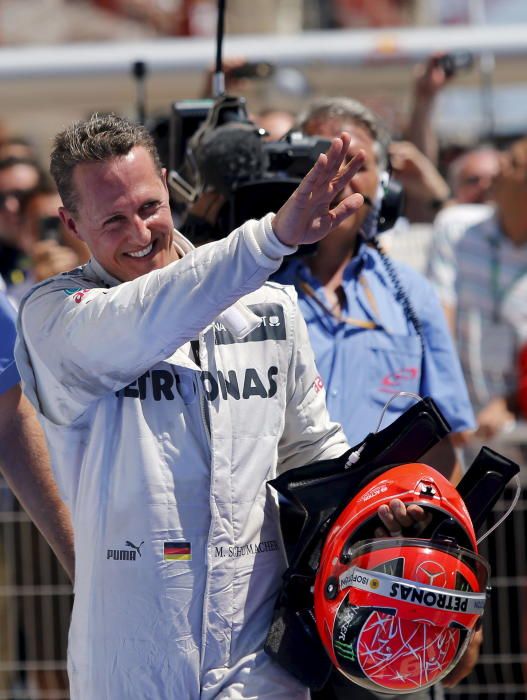 Michael Schumacher tras una carrera.