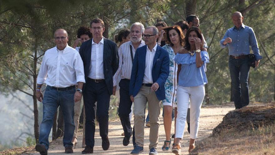 Feijóo, esta mañana en el parque botánico de Montealegre. // Brais Lorenzo