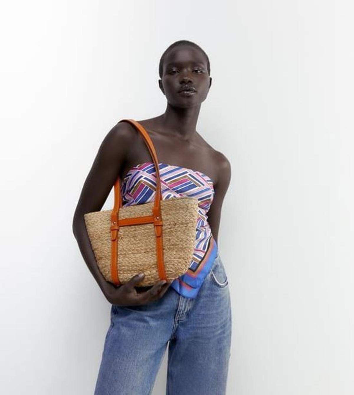 Bolso shopper yute midi