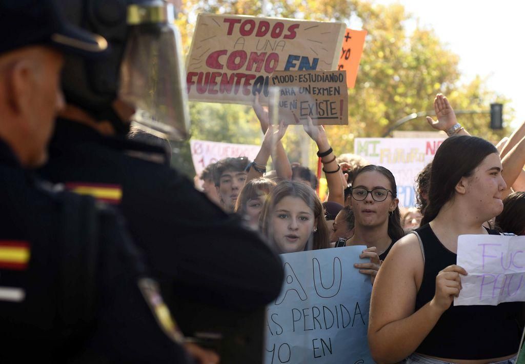 Todas las imágenes de la protesta por la Ebau y las cargas policiales junto a la Consejería de Educación