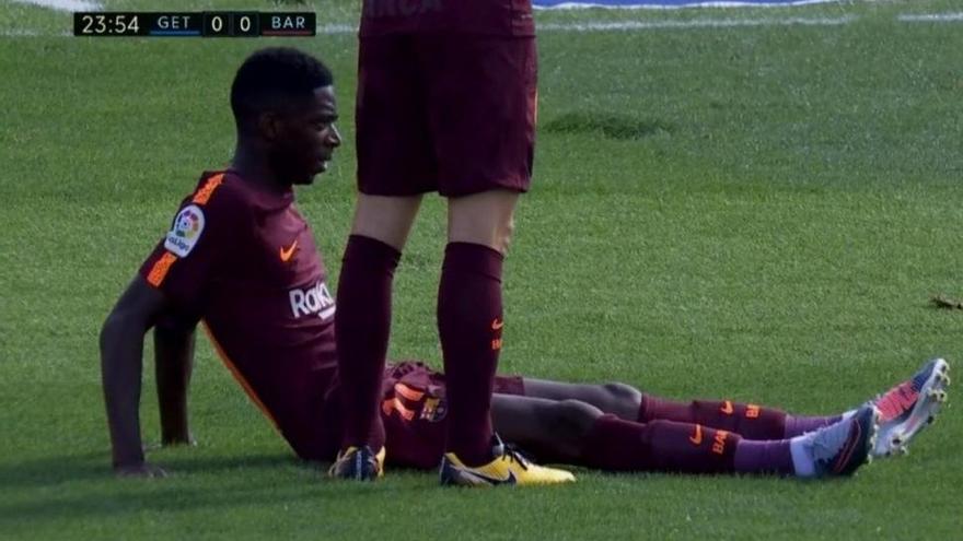 Dembélé se lesiona en Getafe a los 24 minutos