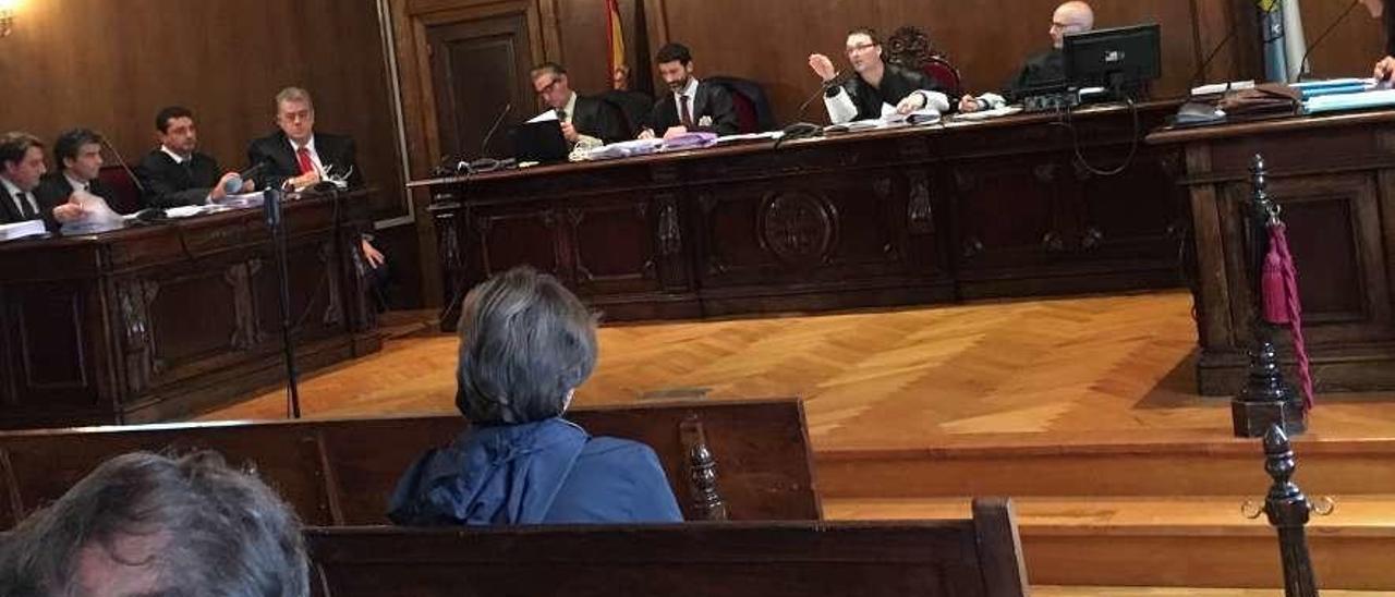 Un momento de la vista previa celebrada ayer en Pontevedra por la denuncia contra Audasa. // FdV