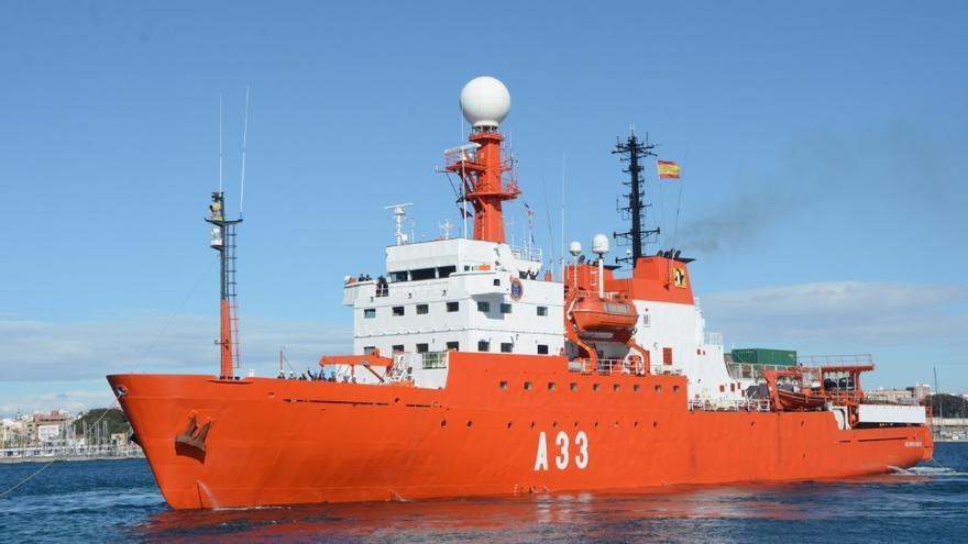 El BIO &#039;Hespérides&#039; parte de Gran Canaria a Cartagena (Murcia) tras finalizar el brote de Covid detectado en el buque