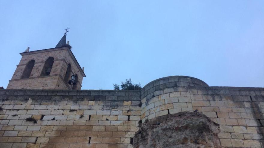 Iglesia de San Cipriano, esta mañana.