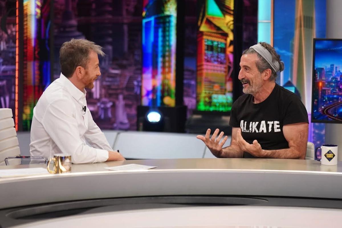 El actor compostelano Luis Zahera y el presentador Pablo Motos, esta semana, en 'El Hormiguero'.