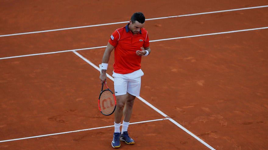 Roberto Bautista, contrariado durante su partido con Norrie.