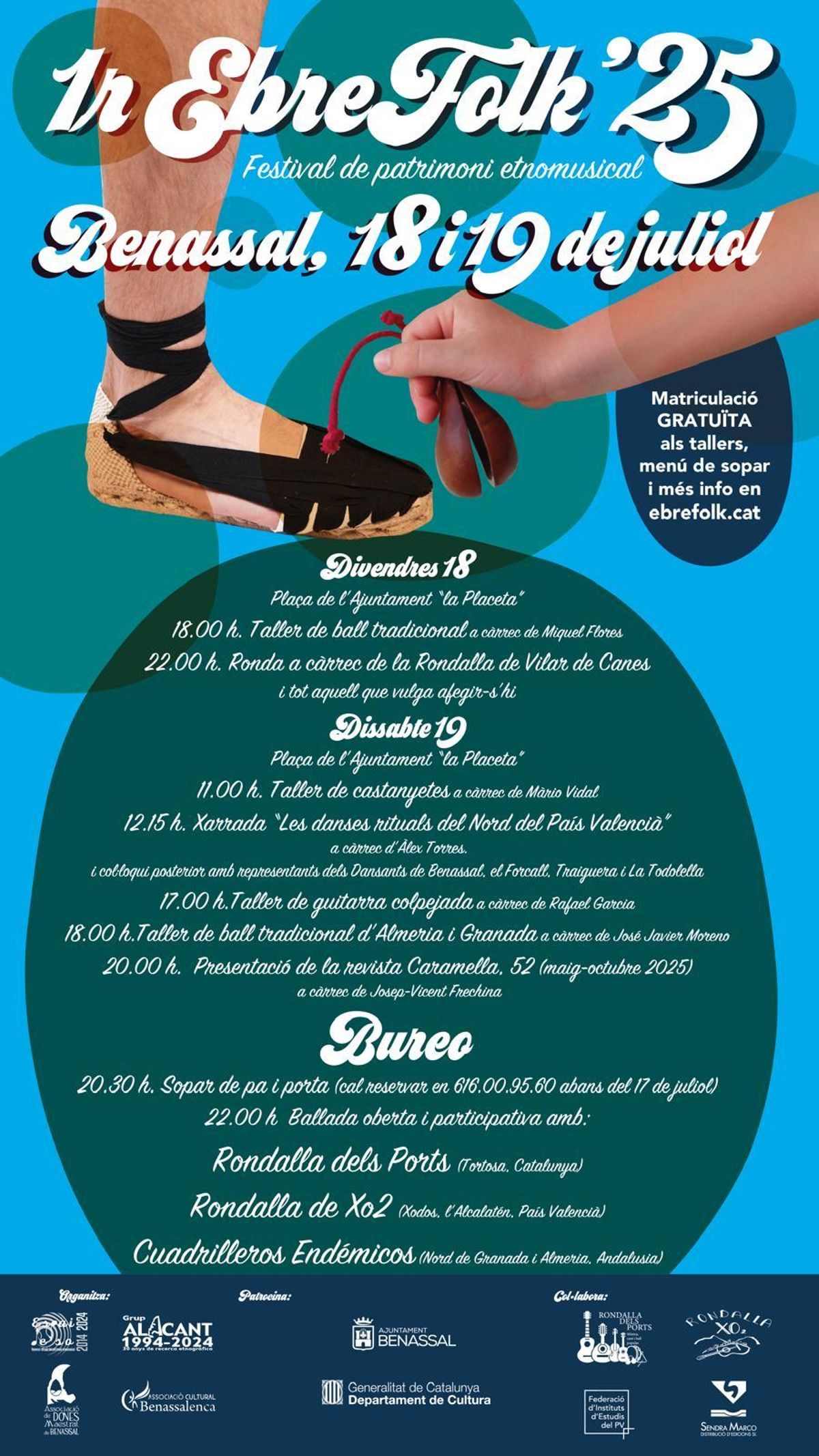 Cartel del Ebrefolk que tendrá lugar este fin de semana en Benassal.