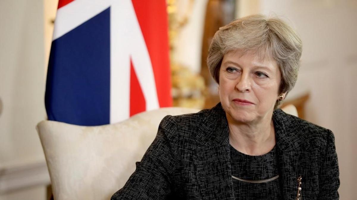 La primera ministra británica, Theresa May, en su residencia de Downing Street.