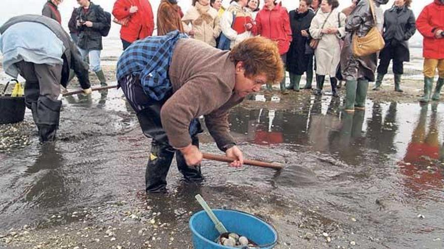 Participantes en una jornada de marisqueo enmarcada en el turismo marinero.  // Iñaki Abella