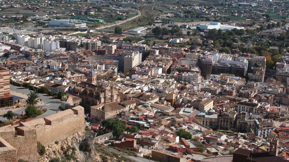 Panorámica del casco urbano de Lorca desde la Torre Alfonsina.