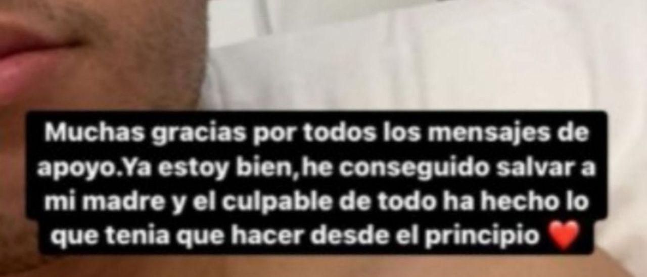 Mensaje de agradecimiento de Cristian, que se recupera de sus heridas.